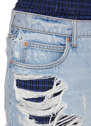  - ALEXANDERWANG - Prestyle Boxer Distressed Light Wash Denim Skirt