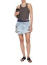 Figure View - Click To Enlarge - ALEXANDERWANG - Prestyle Boxer Distressed Light Wash Denim Skirt