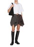Figure View - Click To Enlarge - ALEXANDERWANG - Deconstructed Plaid Cotton Mini Skirt