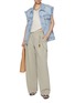 Figure View - Click To Enlarge - ALEXANDERWANG - Metal Hardware Oversized Distressed Light Wash Denim Vest