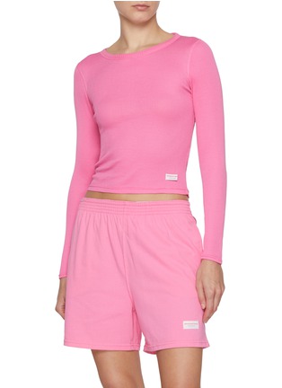 Figure View - Click To Enlarge - ALEXANDERWANG - Long Sleeve Crewneck Cotton T-Shirt