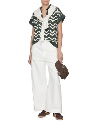 Figure View - Click To Enlarge - VARLEY - Joelle Cotton Crochet Polo Shirt