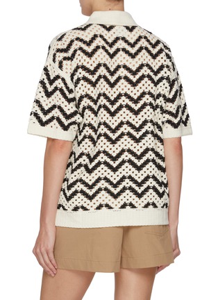 Back View - Click To Enlarge - VARLEY - Anais Cotton Crochet Polo Shirt