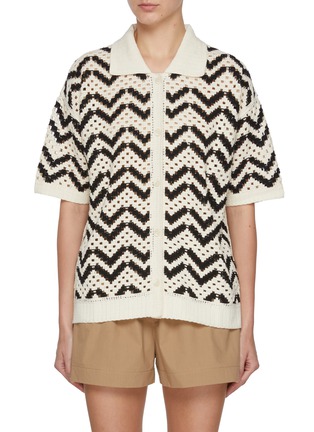 Main View - Click To Enlarge - VARLEY - Anais Cotton Crochet Polo Shirt