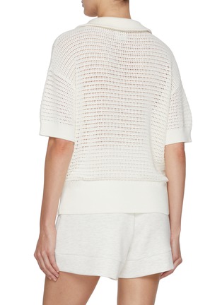 Back View - Click To Enlarge - VARLEY - Nali Half Zip Cotton Knit Top