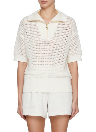 Main View - Click To Enlarge - VARLEY - Nali Half Zip Cotton Knit Top
