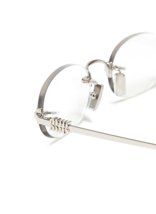 Detail View - Click To Enlarge - MIU MIU - Miu Regard Metal Oval Optical Glasses