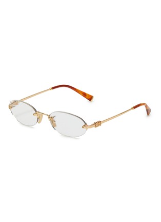 Main View - Click To Enlarge - MIU MIU - Metal Rectangular Optical Glasses