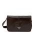 Main View - Click To Enlarge - PRADA - Logo Plaque Leather Messenger Bag