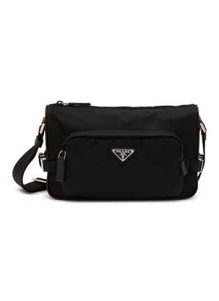 Main View - Click To Enlarge - PRADA - Medium Tessuto Logo Plaque Re-Nylon Shoulder Bag
