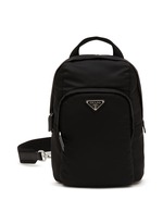 PRADA | Tessuto Logo Plaque Re-Nylon Backpack | Men | Lane Crawford