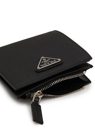Detail View - Click To Enlarge - PRADA - Small Enamelled Logo Leather Wallet