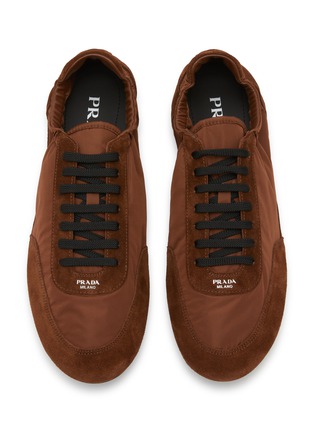 Detail View - Click To Enlarge - PRADA - Collapse Re-Nylon Suede Men's Sneakers