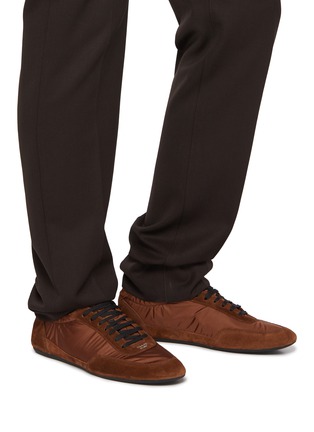 Figure View - Click To Enlarge - PRADA - Collapse Re-Nylon Suede Men's Sneakers