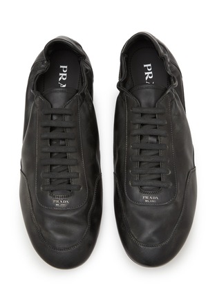Detail View - Click To Enlarge - PRADA - Collapse Low Top Leather Men's Sneakers