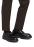 Figure View - Click To Enlarge - PRADA - Spazzolato Rois Chocolate Leather Loafers