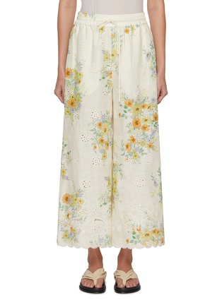 Main View - Click To Enlarge - ALÉMAIS - Juliette Broderie Anglais Elasticated Pants