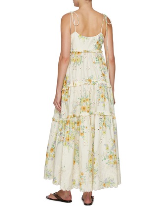 Back View - Click To Enlarge - ALÉMAIS - Juliette Broderie Anglais Tiered Cotton Midi Dress