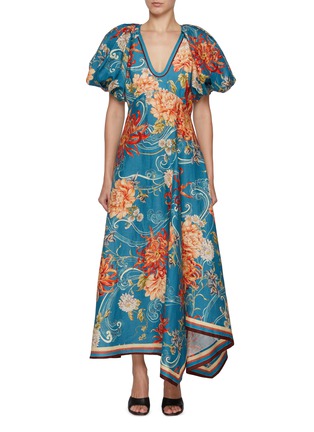 Main View - Click To Enlarge - ALÉMAIS - Fletcher Puff Sleeve Midi Dress