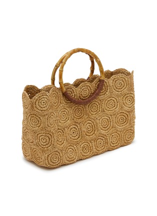 Detail View - Click To Enlarge - SENSI STUDIO - Scalloped Straw Beach Basket Bag