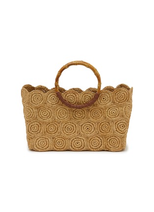 Main View - Click To Enlarge - SENSI STUDIO - Scalloped Straw Beach Basket Bag