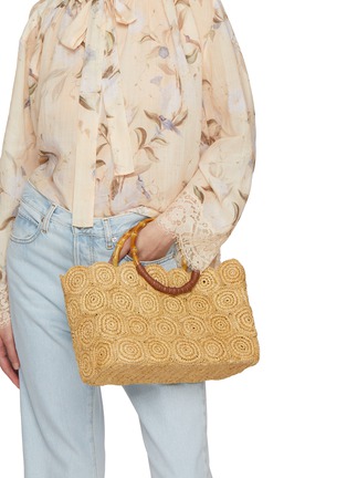 Figure View - Click To Enlarge - SENSI STUDIO - Scalloped Straw Beach Basket Bag