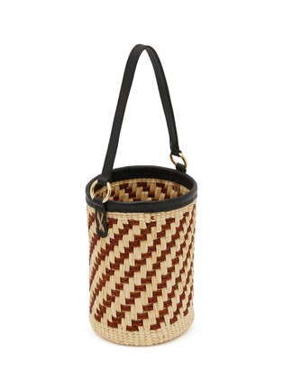 Detail View - Click To Enlarge - SENSI STUDIO - Two Tone Woven Straw Basket Bag