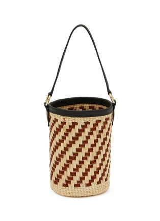 Main View - Click To Enlarge - SENSI STUDIO - Two Tone Woven Straw Basket Bag