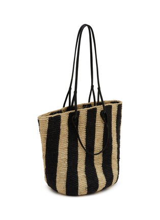 Detail View - Click To Enlarge - SENSI STUDIO - Striped Straw Tote Bag