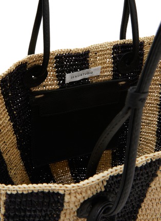 Detail View - Click To Enlarge - SENSI STUDIO - Striped Straw Tote Bag