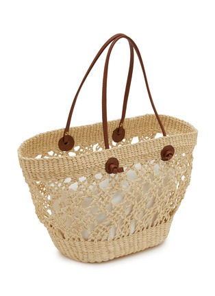 Detail View - Click To Enlarge - SENSI STUDIO - Open Weave Straw Beach Backet Bag