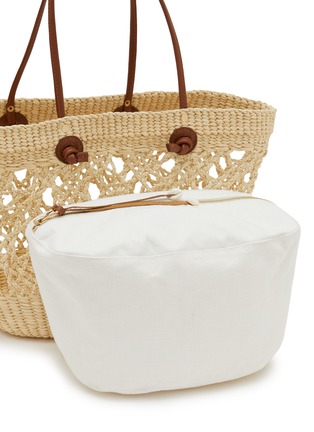  - SENSI STUDIO - Open Weave Straw Beach Backet Bag