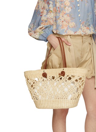 Figure View - Click To Enlarge - SENSI STUDIO - Open Weave Straw Beach Backet Bag