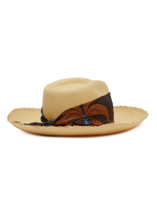 Figure View - Click To Enlarge - SENSI STUDIO - Aguacate Long Brim Toquilla Straw Hat