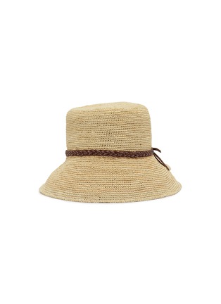 Main View - Click To Enlarge - SENSI STUDIO - Lampshade Crochet Straw Hat