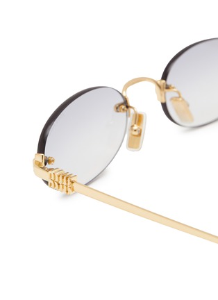 Detail View - Click To Enlarge - MIU MIU - Metal Oval Sunglasses