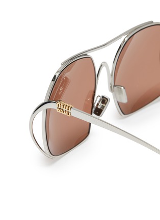 Detail View - Click To Enlarge - MIU MIU - Steel Square Sunglasses