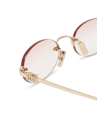 Detail View - Click To Enlarge - MIU MIU - Metal Oval Sunglasses