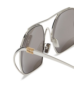 Detail View - Click To Enlarge - MIU MIU - Steel Square Sunglasses