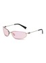 Main View - Click To Enlarge - MIU MIU - Metal Oval Gradient Sunglasses