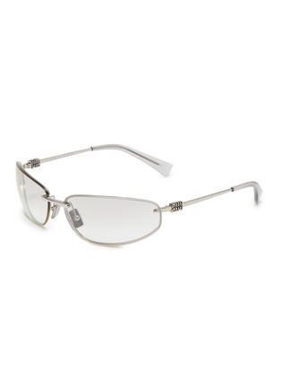 Main View - Click To Enlarge - MIU MIU - Metal Oval Gradient Sunglasses