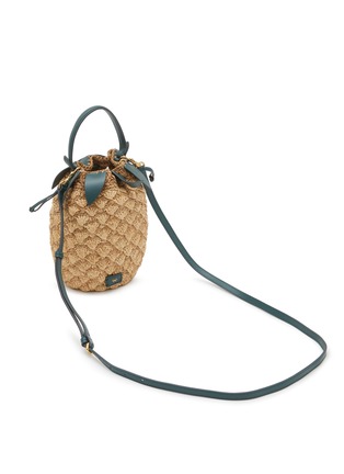 Detail View - Click To Enlarge - ANYA HINDMARCH - Pineapple Raffia Eco Leather Crossbody Bucket Bag