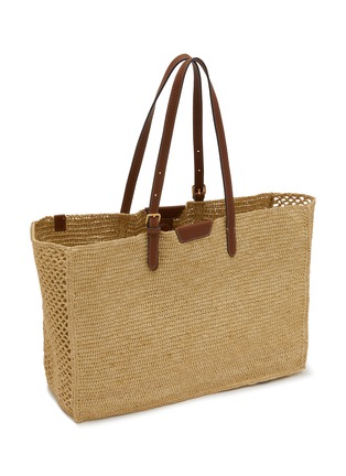 Detail View - Click To Enlarge - ANYA HINDMARCH - Holiday Raffia Leather E/W Tote
