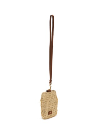 Detail View - Click To Enlarge - ANYA HINDMARCH - Shag Eyes Raffia Leather Sunglasses Holder