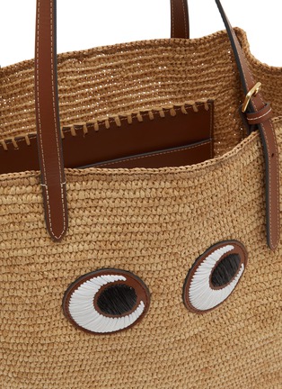 Detail View - Click To Enlarge - ANYA HINDMARCH - Eyes Natural Raffia Tote