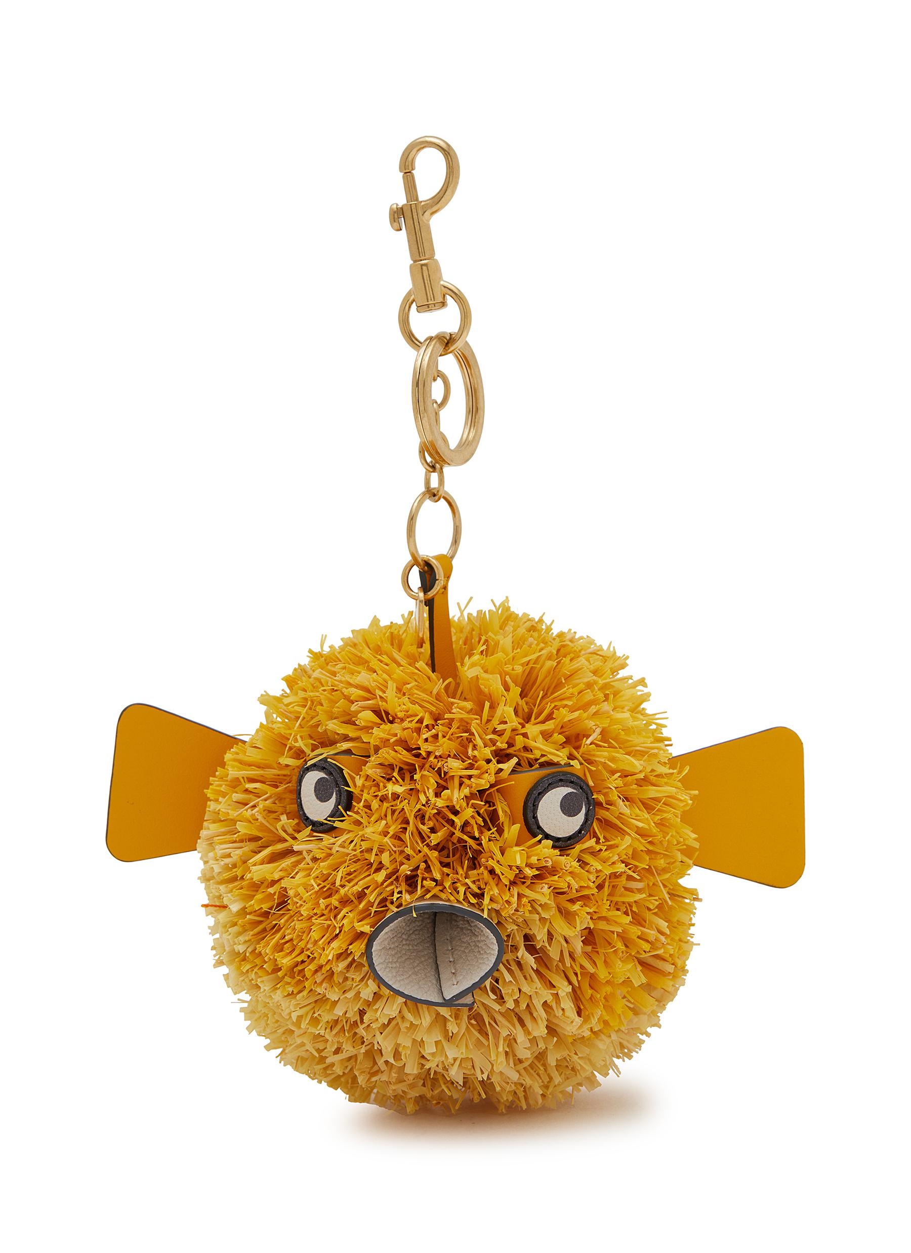 関税無【ANYA HINDMARCH】サテン＆レザー トロピカルフィッシュ ANYA HINDMARCH | Blowfish Raffia Eco Leather Charm | Women