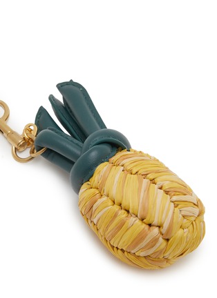 Detail View - Click To Enlarge - ANYA HINDMARCH - Woven Raffia Leather Pineapple Charm