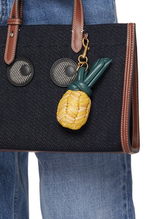 Front View - Click To Enlarge - ANYA HINDMARCH - Woven Raffia Leather Pineapple Charm