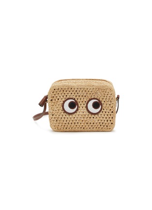 Main View - Click To Enlarge - ANYA HINDMARCH - Eyes Natural Raffia Crossbody Bag