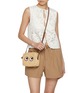 Figure View - Click To Enlarge - ANYA HINDMARCH - Eyes Natural Raffia Crossbody Bag